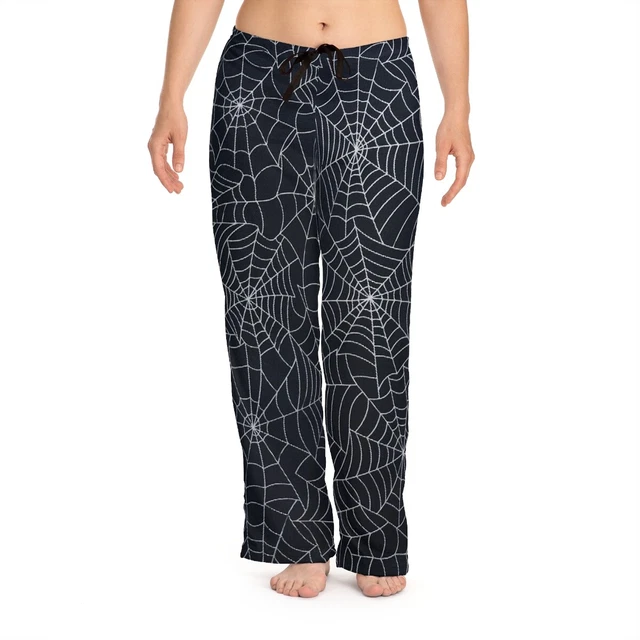 Spider Web Pattern Halloween Women's PJ's Pajama Pants Loungewear PJ Bottoms