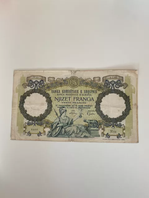 20 franga albanien Banknote venti franchi