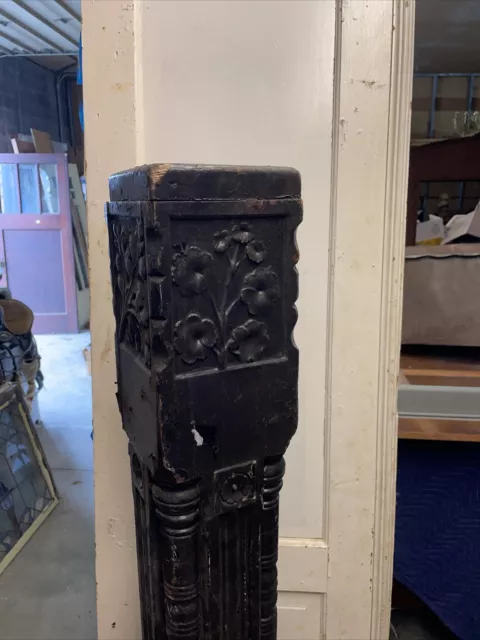 Bova Antique Carved Newell Post 67 inch H by 8.75 base 2