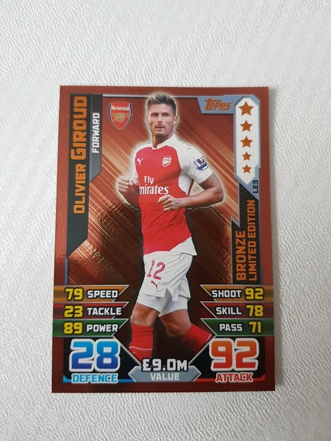 Topps Match Attax Olivier Giroud Bronze Limited Edition 2015/16 #Le3