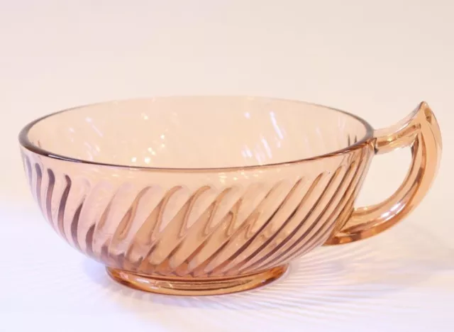 Vintage Pink Depression Glass Imperial Twisted Optic Swirl Jelly Bowl