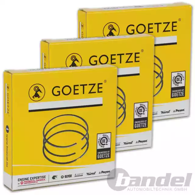 3x GOETZE KOLBENRINGE 76,5mm passend für VW POLO 9N 5 SEAT IBIZA SKODA FABIA AZQ