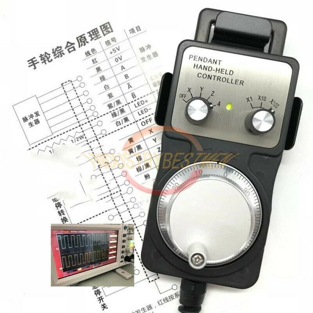 1x 4 Axis MGP CNC Handwheel Manual Pulse Generator for Fanuc/Siemens/Mitsubishi