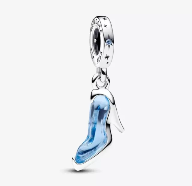 Authentic PANDORA Disney Cinderella’s Glass Slipper Dangle Charm 793071C01 ~ NIB