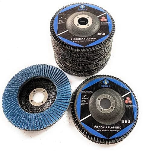 Signi 4" x 5/8" Premium Type 27 Zirconia Flap Discs 10 Pack Grit 60#