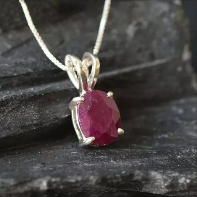 Ruby Gemstone Handmade Pendant 925 Sterling Silver Jewelry Gift For Her ASP-101