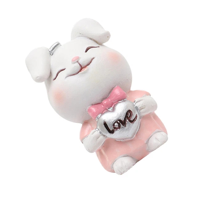 Mini Figuras Gato Decoraciones de Cumpleaños Conejo Juego Estatua