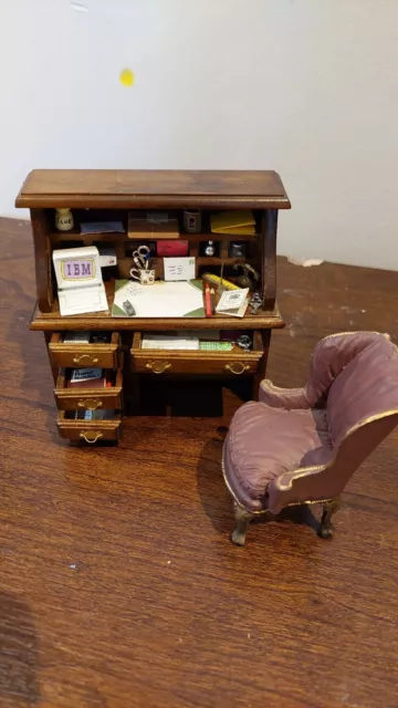 Dolls House Furniture Desk And Chair