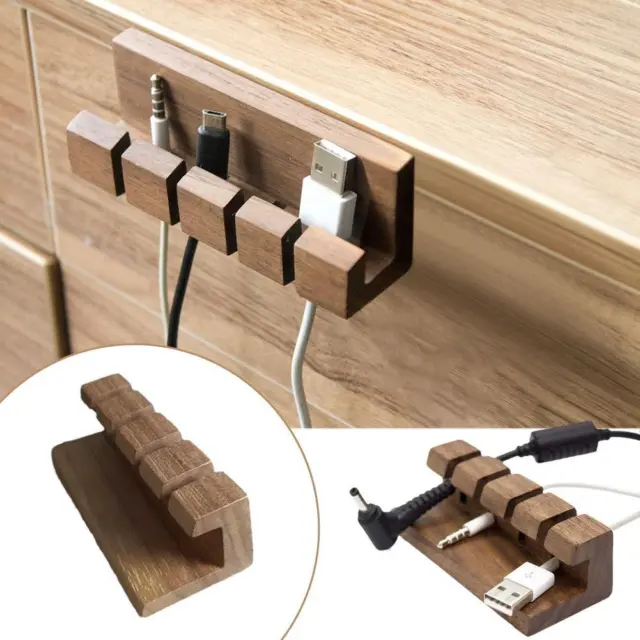 Organizador de cables de escritorio soporte de cable de escritorio de madera organizador de cables de escritorio[