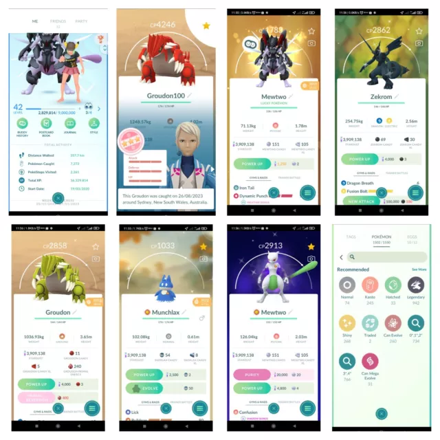 Pokemon TRADE Go - Shiny Legendary - Zekrom, Palkia,Rayquaza, Mewtwo,  Guzzlord