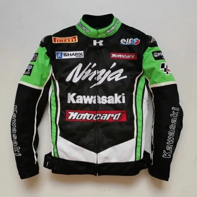 Men's Kawasaki Ninja Racing Motorbike Motorcycle Polyester & Cotton Jacket