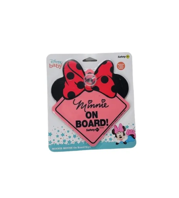Disney Baby Minnie Mouse On Board Car Sign Safety 1st Suction Cup 7½"H  New