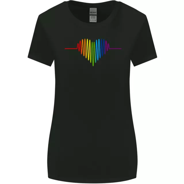 T-shirt LGBT Gay Pulse Heart Gay Pride Awareness donna taglio più largo