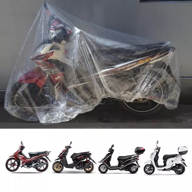 ✅One-Time Transparent Motorrad Fahrrad Abdeckung Pe Folie Wasserdicht Staubdicht