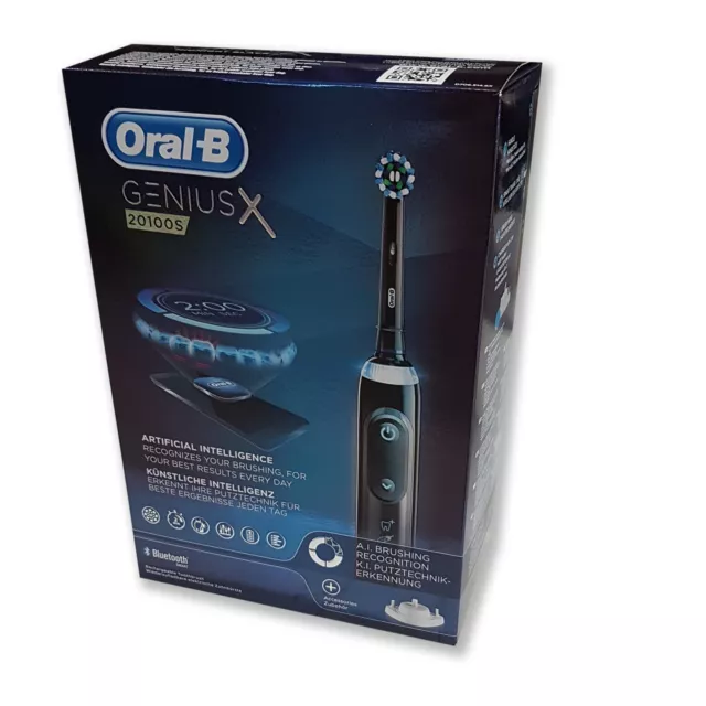 Braun Oral-B Genius X elektrische Zahnbürste mit Reise-Ladeetui mitternachtsschw