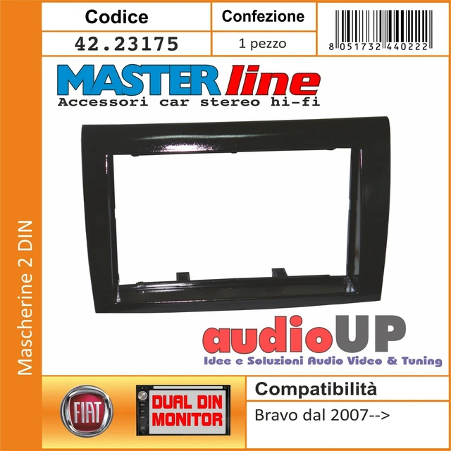 Mascherina Per Autoradio 2 Din MASCHERINA Nera AUTORADIO DOPPIO DIN FIAT Croma 05> MECATRON - Trapani Mascherina Autoradio 1 Din - Foto 8