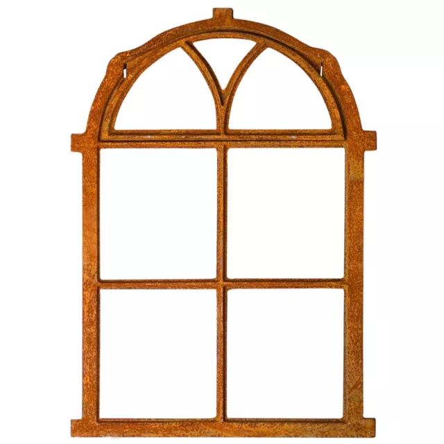 Fenêtre à barreaux avec ouverture fer forgé/rouille style antique 77x54cm