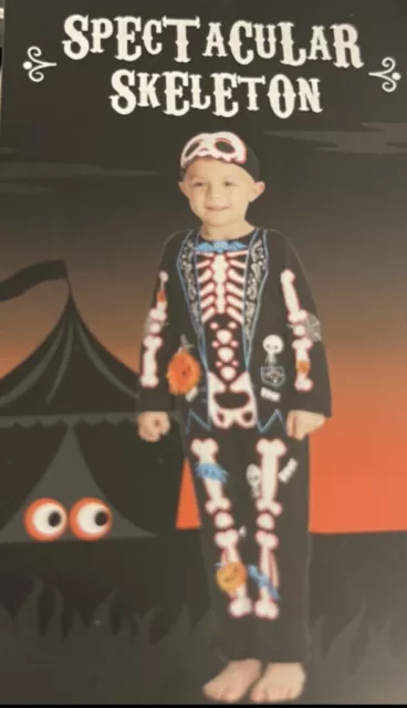 Kids Halloween Skeleton Costume Jumpsuit Boys Girls Halloween Fancy Dress Outfit