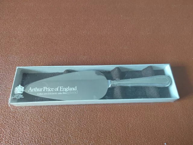 Vintage Silver Plated Arthur Price England 25Cm Bead Pattern Cake Slice - Boxed