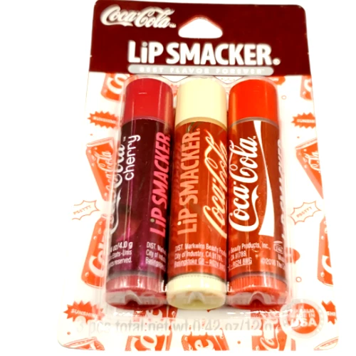 NIP Coca Cola Lip Smacker Lip Balm 3 Pack Coke Classic Coke Vanilla Coke Cherry