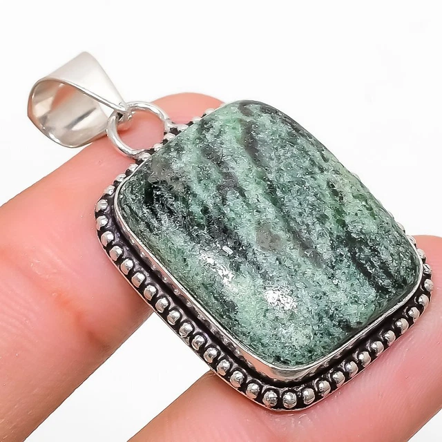 Ruby Zosite Gemstone Handmade 925 Sterling Silver Jewelry Pendant 1.58"