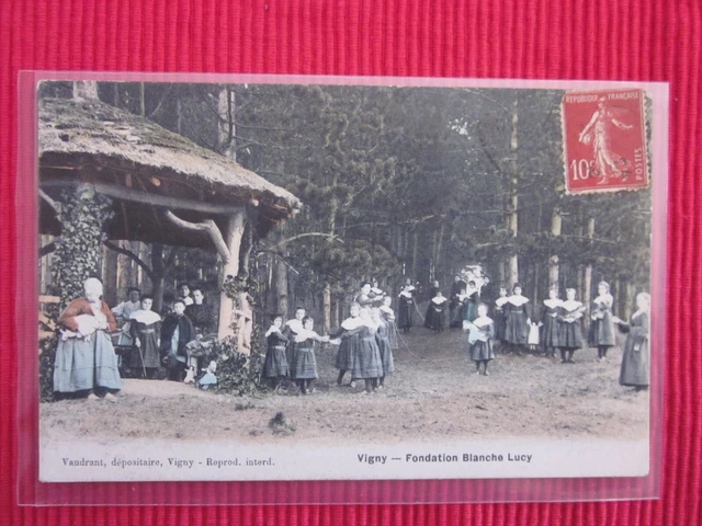 Cpa Ecrite Timbre Vigny Fondation Blanche Lucy Seine Et Oise 95