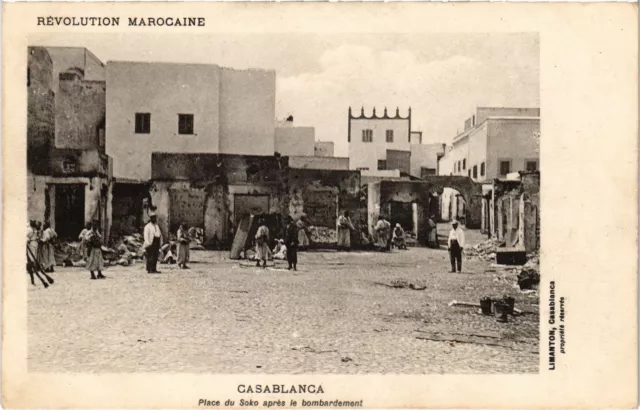 CPA AK MAROC CASABLANCA - Place du Soko apres le bombardement (93199)