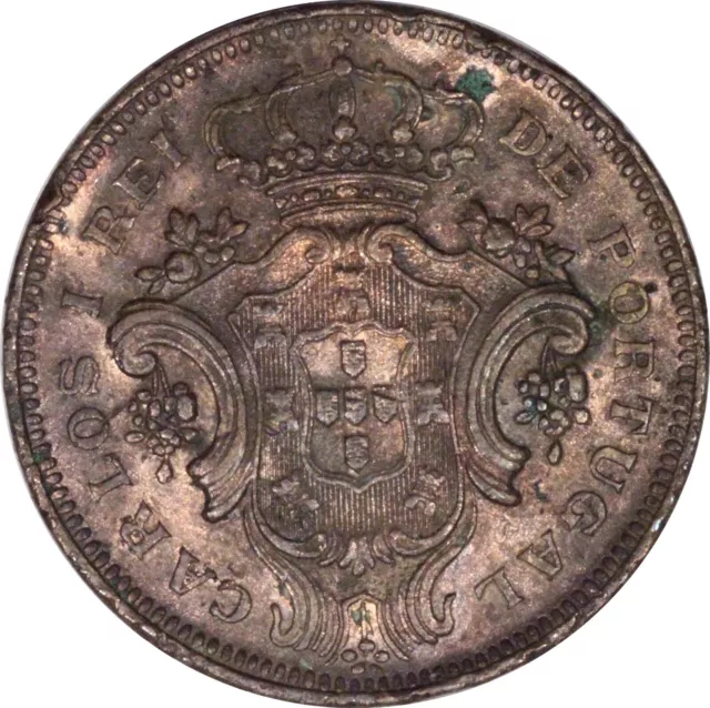 AZORES 10 Reis 1901, KM-17 Coin A93