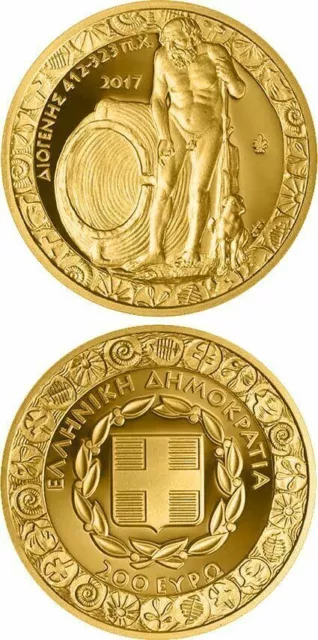 200 Euro Goldmünze, Griechenland, Diogenes, Vater des Zynismus