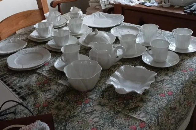 Shelley Dainty white china, cups, saucers, plates, jugs