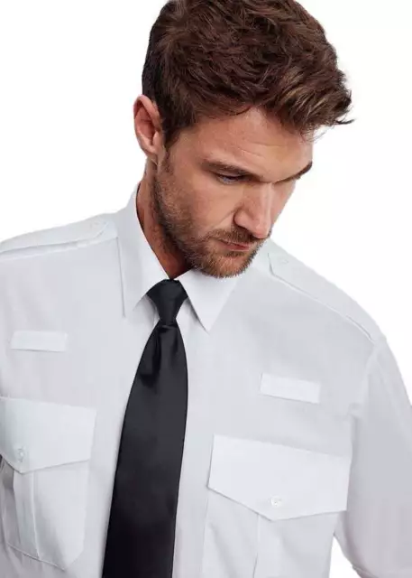 Disley Radio Loop Pilot kurzärmeliges Shirt | zwei Brusttaschen | weiß 2
