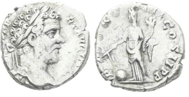 Ancient Rome Septimius Severus 196-197 AD SILVER DENARIUS Fortuna