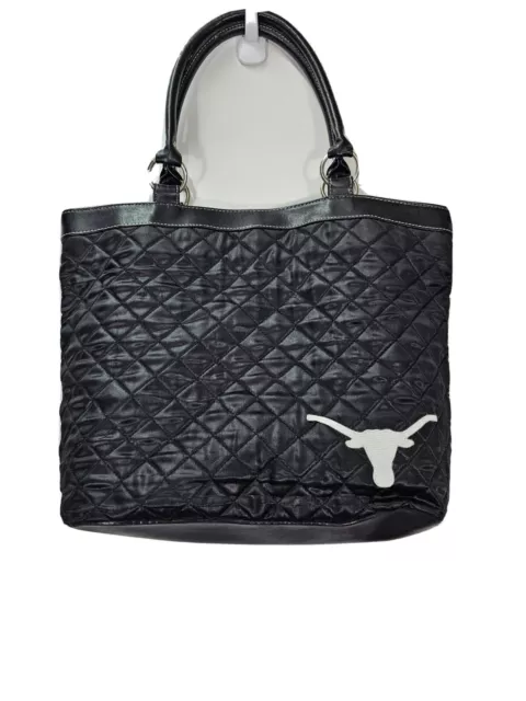 Texas Longhorn Black Satin Quilted Purse/Bag/Tote by FAN-dom