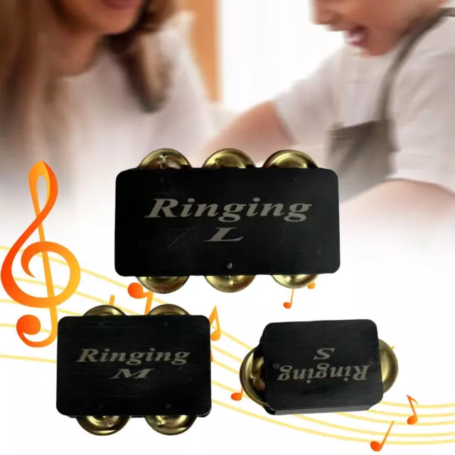 Finger Jingles Tambourine with Jingle Bells for Guitarists Hand Drums Bongos