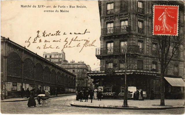 CPA PARIS 14e - Rue Brézin, avenue du Maine (80902)