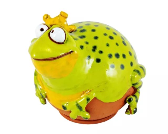 Ceramic decoration garden ball statue Animal figurine Frog Prince H14cm. ©Midene 2