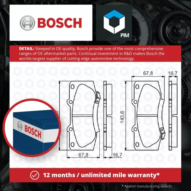 Brake Pads Set fits TOYOTA HILUX Mk7 2.5D Front 05 to 15 2KD-FTV Genuine Bosch