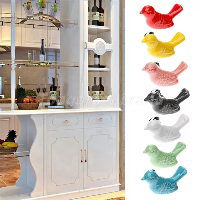 Cute Bird Multicolour Knobs Furniture Cupboard Wardrobe Cabinet Door Pull Handle