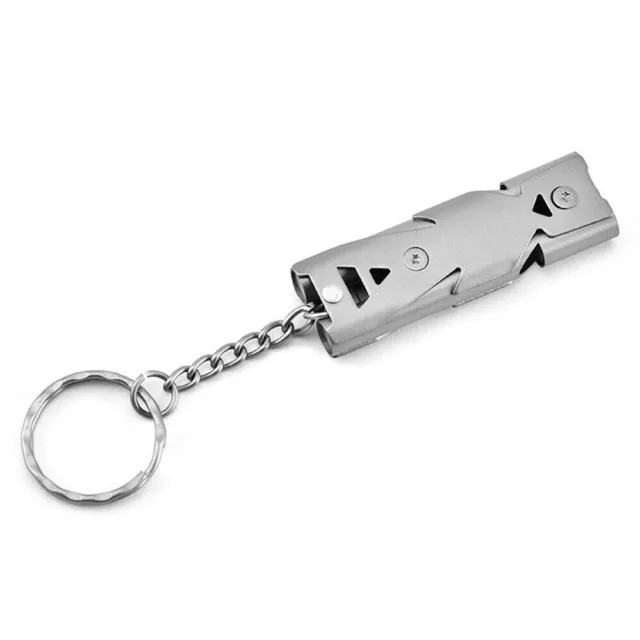 Lifesaving Stainless Steel Whistle Emergency Survival Outdoor SOS Double Tube