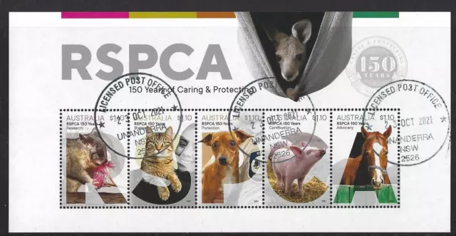 Australia 2021 Rspca  Animals Miniature Sheet Fine Used