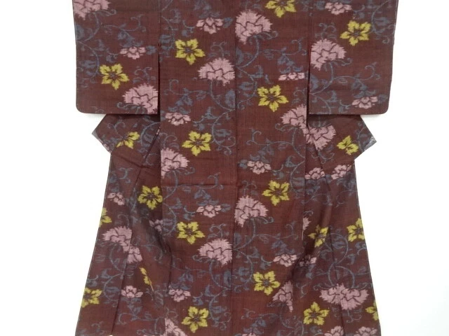 6565155: Japanese Kimono / Antique Kimono / Taisho Roman Style / Tsumugi / Woven