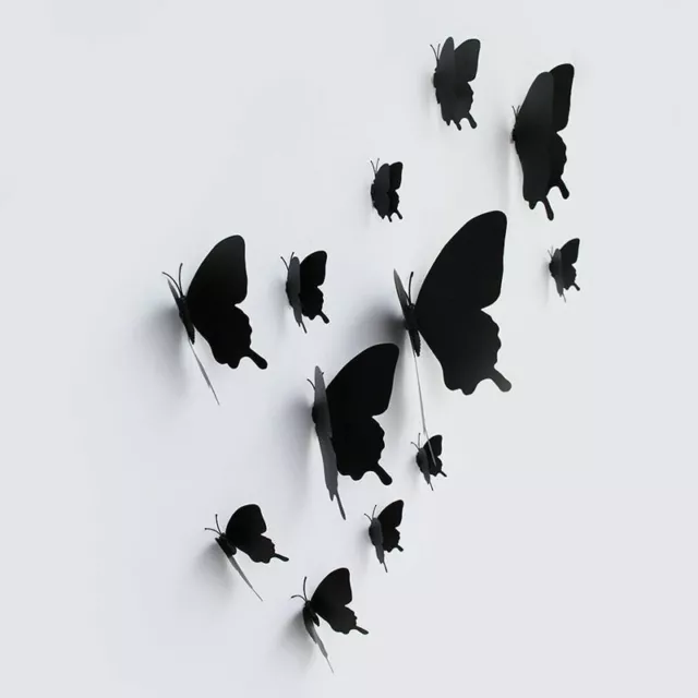 Butterfly Wall Decor Decal Sticker 12pcs Magnet Bedroom Room Home Living Mural