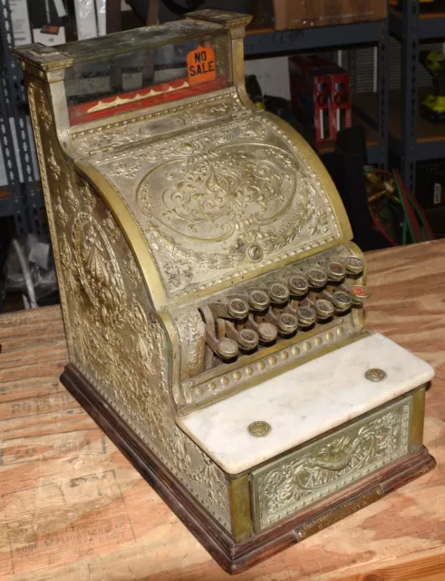 1900S Vintage National Cash Register Model 313 Antique Brass