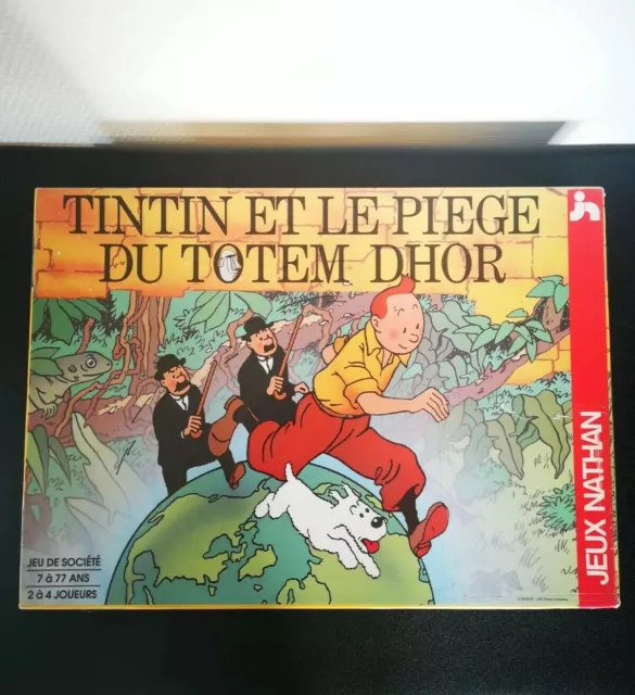 Vintage 1992 Jeu De Société TINTIN ET LE PIÈGE DU TOTEM DHOR Jeux Nathan Complet