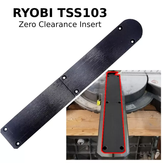 Miter Saw Zero-Clearance Insert Plate for Ryobi TSS103
