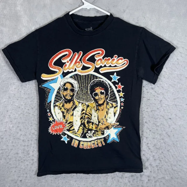 A1 Silk Sonic Live In Concert Bruno Mars Anderson Paak T Shirt Adult Small Black