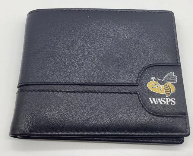 Wasps Rfu Club - Branded Leather Wallet, New Condition. Rugby Union.