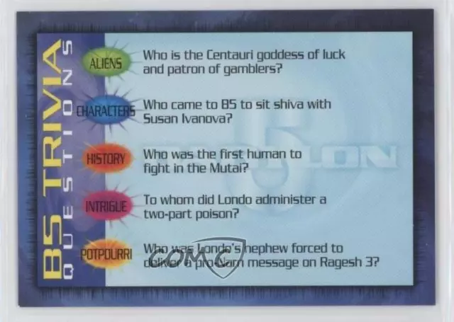 1996 Skybox Babylon 5 Trivia Trivia #T-40 1i3