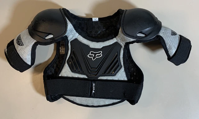 Fox Racing Pee Wee Titan Roost Chest Deflector Youth Small Medium Black Silver