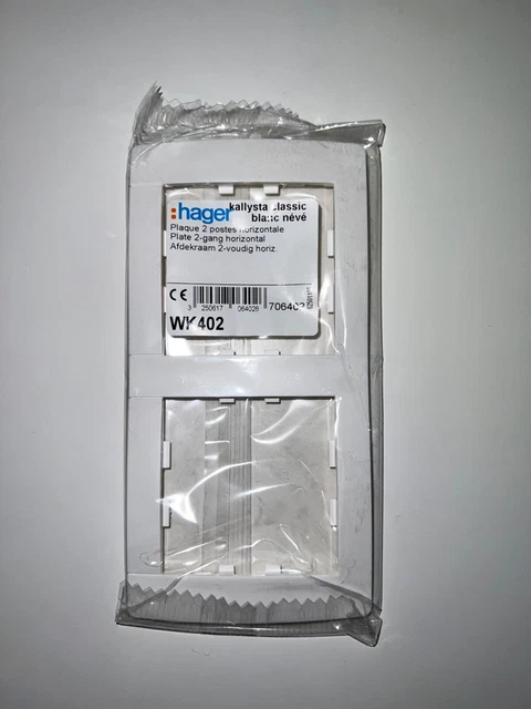 Hager Kallysta WK402 - Plaque double Kallysta Classic Blanc Neve - HORIZONTALE
